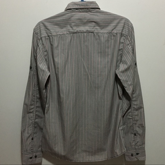 Esprit Casual Button Up Shirt Gray Red X-Small - Picture 2 of 5